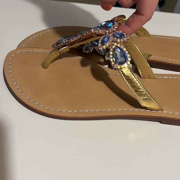 Blue Rhinestone Sandals - Picture 4 of 4